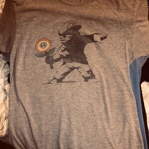 Bansky Mario fight the flower power shirt